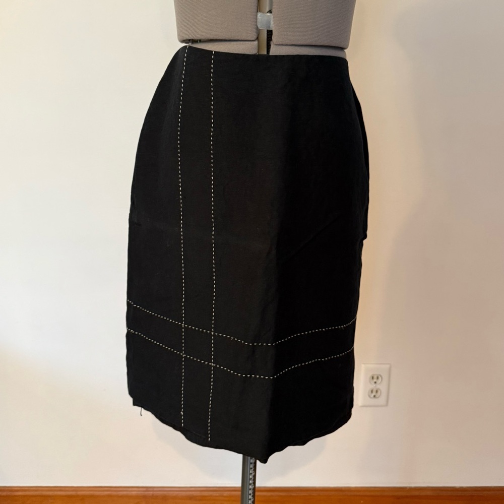 Brooks Brothers Black and White Pencil Skirt Knee-Length